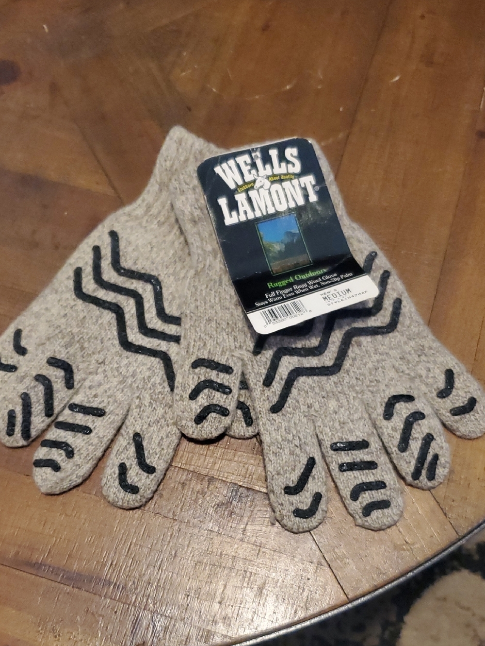 Wells Lamont Men's Gray Knit Grip Gloves